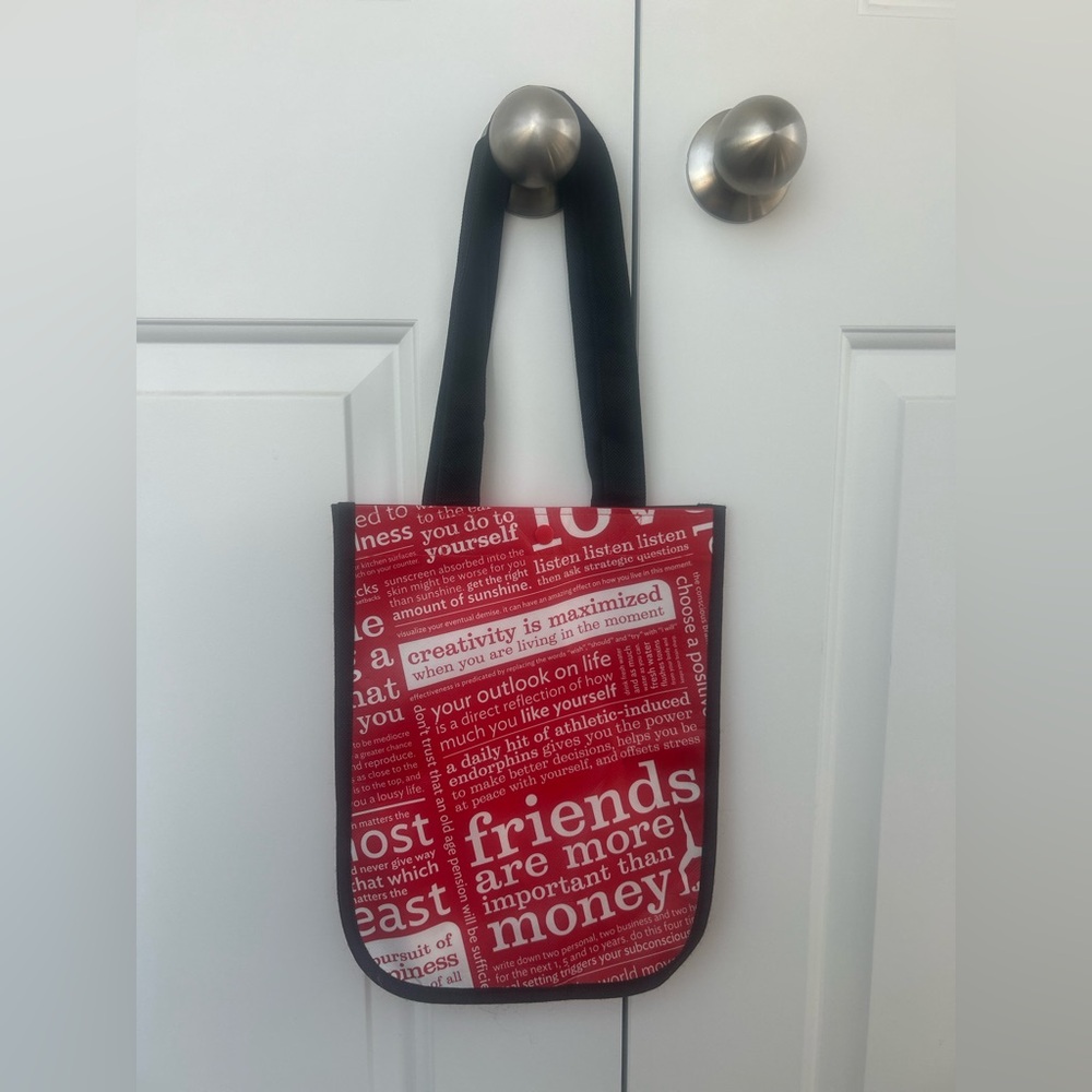 Lululemon Athletica Red and Black Reusable Bag Small